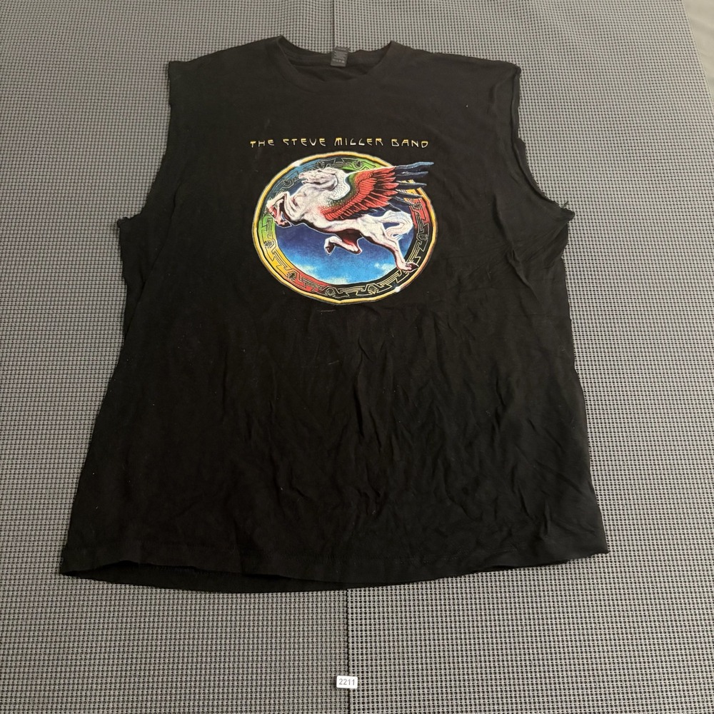 Steve Miller Band 2017 Book of Dreams Tour Muscle Tee Black Large Cut Sleeve